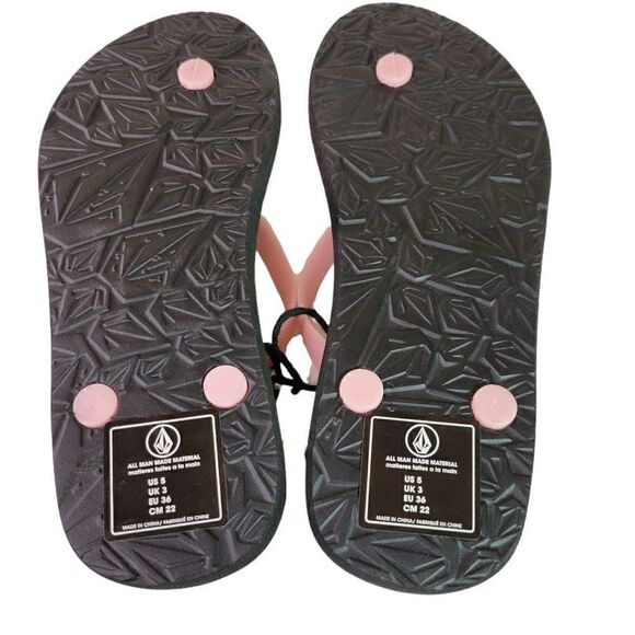 Volcom Girls Pink Rocking Solid Flip Flops (Size 5) - Picture 5 of 8